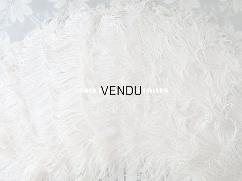 画像7: アンティーク 淡いピンクのフェザーのファン リボン付