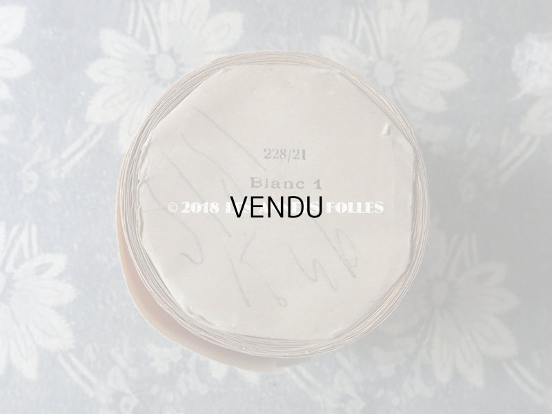 画像5: 1920年代 アンティーク シルク製 サテンリボン オフホワイト  2.8m 5.5cm幅 - SAMARITAINE -