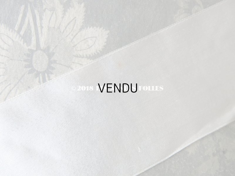 画像7: 1920年代 アンティーク シルク製 サテンリボン オフホワイト  2.8m 5.5cm幅 - SAMARITAINE -