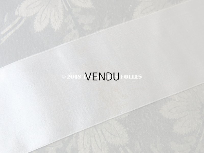 画像6: 1920年代 アンティーク シルク製 サテンリボン オフホワイト  2.8m 5.5cm幅 - SAMARITAINE -