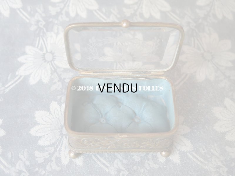 画像9: 1900年代 アンティーク ジュエリーボックス モノグラム 【J】 リボンのガーランド