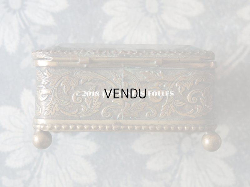 画像6: 1900年代 アンティーク ジュエリーボックス モノグラム 【J】 リボンのガーランド