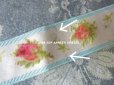 画像4: 19世紀末 アンティーク シルク製 フロック加工 薔薇＆勿忘草のリボン 35cm (4)