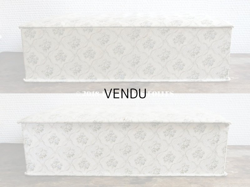 画像3: 1900年代 アンティーク ブルーの薔薇模様　大きなカルトナージュボックス 37×22.9×10.3cm