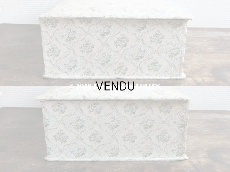 画像4: 1900年代 アンティーク ブルーの薔薇模様　大きなカルトナージュボックス 37×22.9×10.3cm