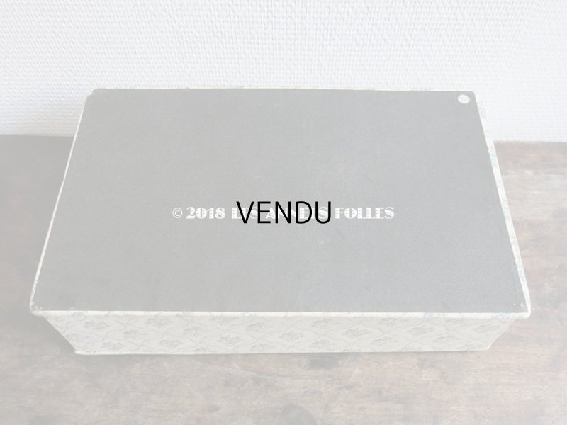 画像6: 1900年代 アンティーク ブルーの薔薇模様　大きなカルトナージュボックス 37×22.9×10.3cm