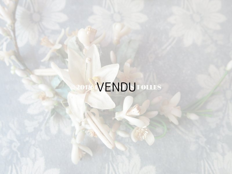 画像5: 1900年代 アンティーク ワックスフラワーのヘッドリース 白百合 & オレンジブロッサム ウェディング 結婚式 ティアラ