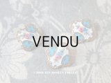 19世紀 アンティーク エナメル ボタン 薔薇 ハンドペイント ゴールドレリーフ 19mm