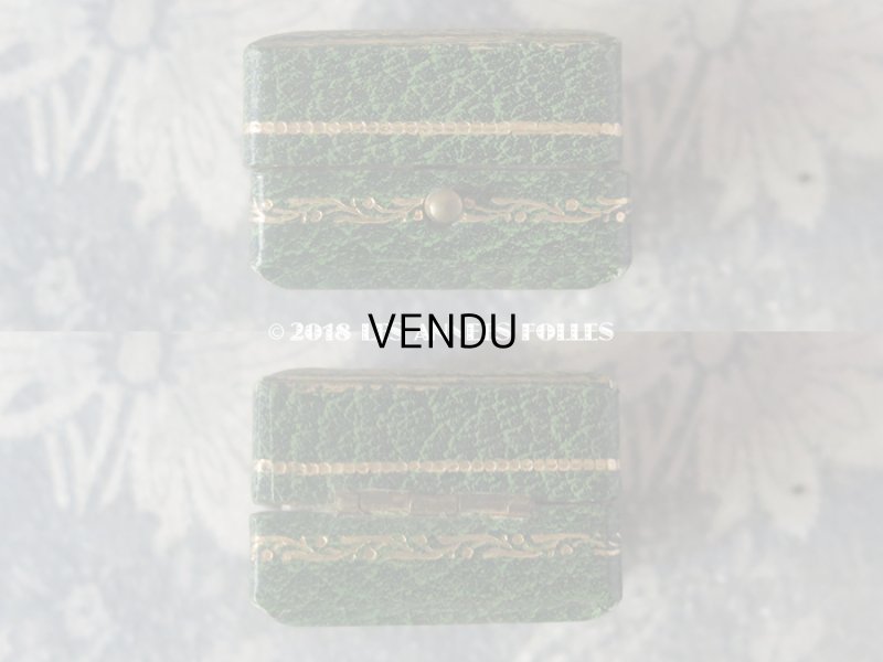 画像7: アンティーク とても小さなジュエリーボックス  金彩入り グリーン