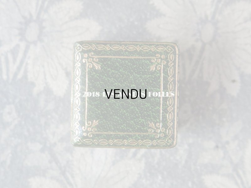 画像3: アンティーク とても小さなジュエリーボックス  金彩入り グリーン