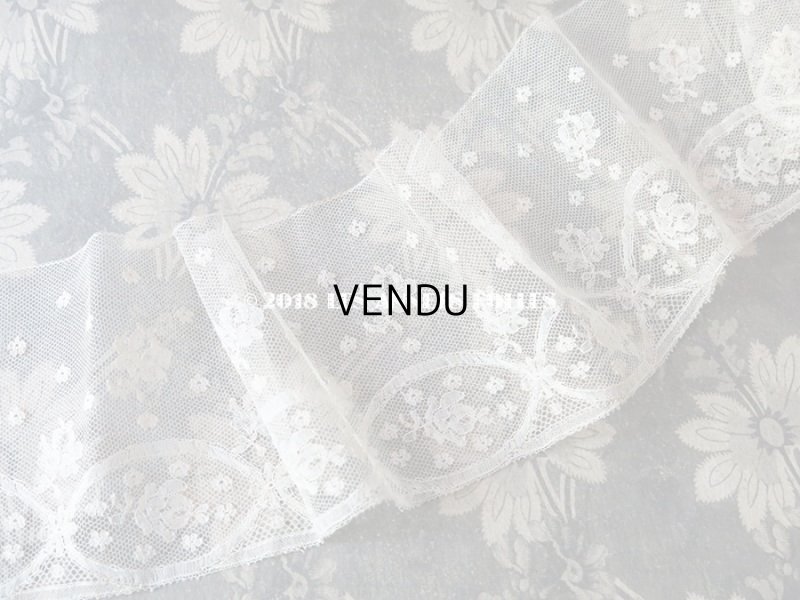 画像3: 1900年代 アンティーク 薔薇模様 手編みのレース 1.39m