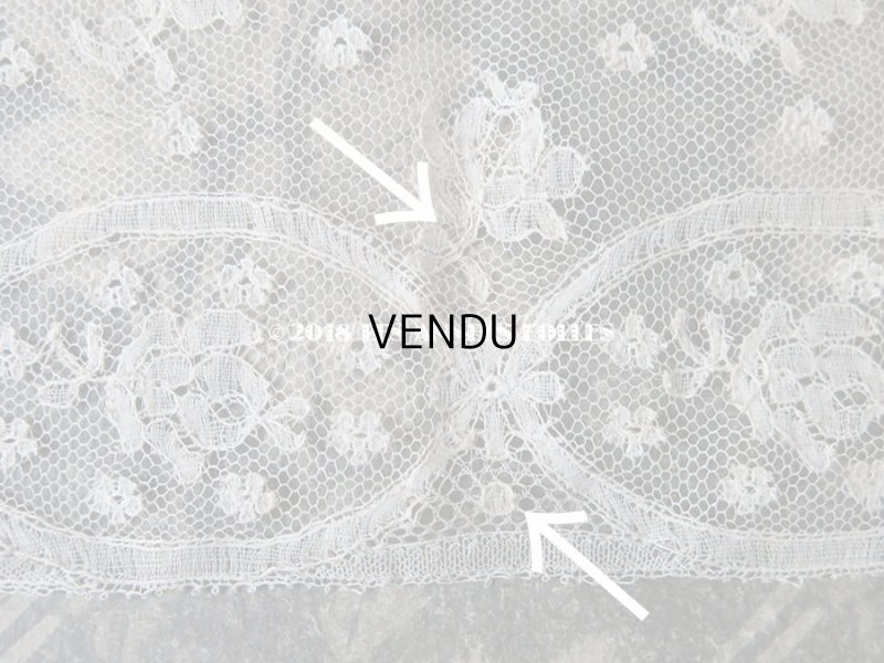 画像7: 1900年代 アンティーク 薔薇模様 手編みのレース 1.39m