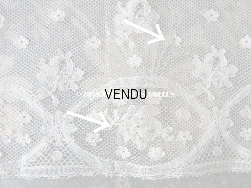 画像11: 1900年代 アンティーク 薔薇模様 手編みのレース 1.39m