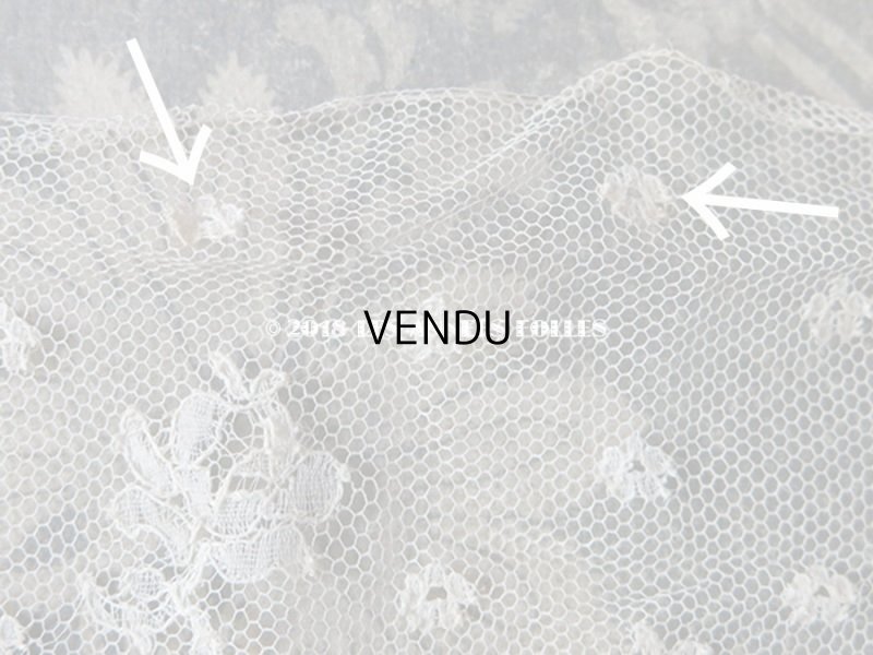 画像10: 1900年代 アンティーク 薔薇模様 手編みのレース 1.39m