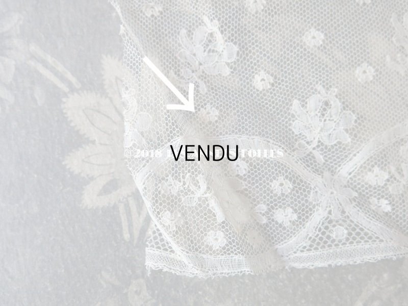 画像6: 1900年代 アンティーク 薔薇模様 手編みのレース 1.39m