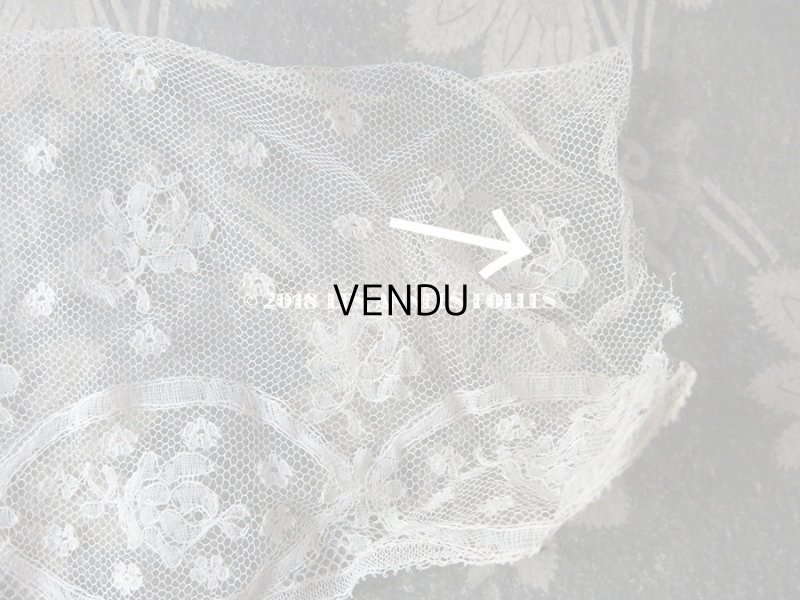 画像12: 1900年代 アンティーク 薔薇模様 手編みのレース 1.39m