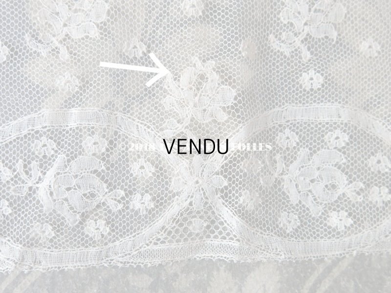 画像9: 1900年代 アンティーク 薔薇模様 手編みのレース 1.39m