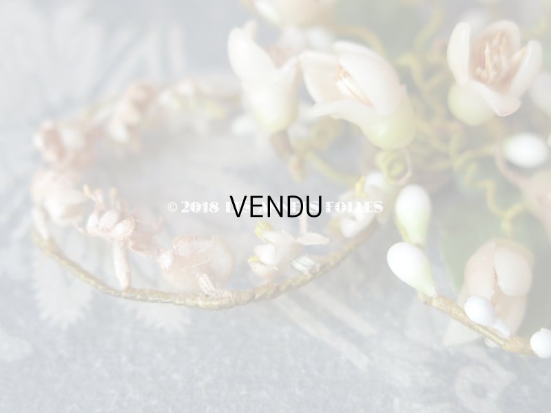 画像4: アンティーク ワックスフラワーの小さなブーケ ブローチ オレンジブロッサム