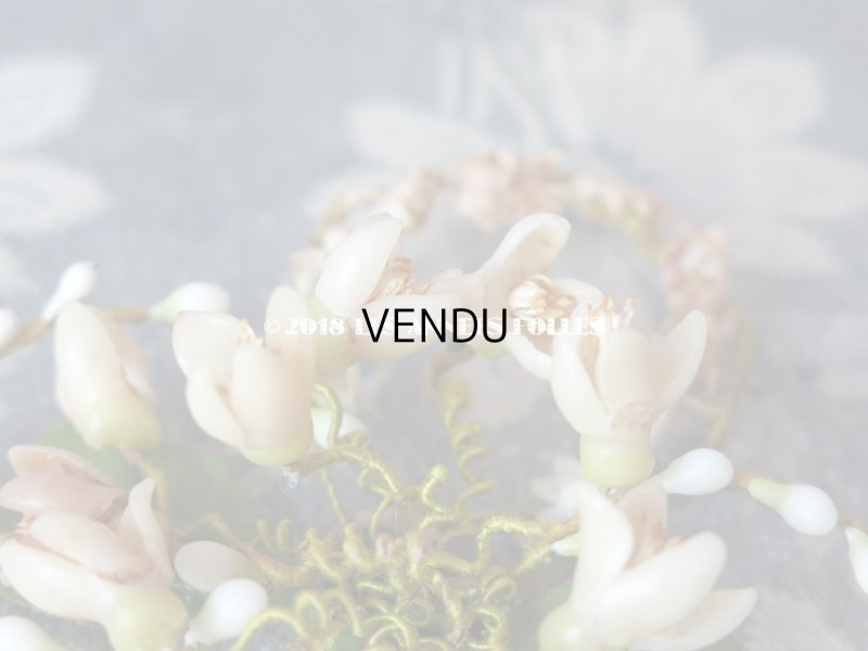 画像5: アンティーク ワックスフラワーの小さなブーケ ブローチ オレンジブロッサム