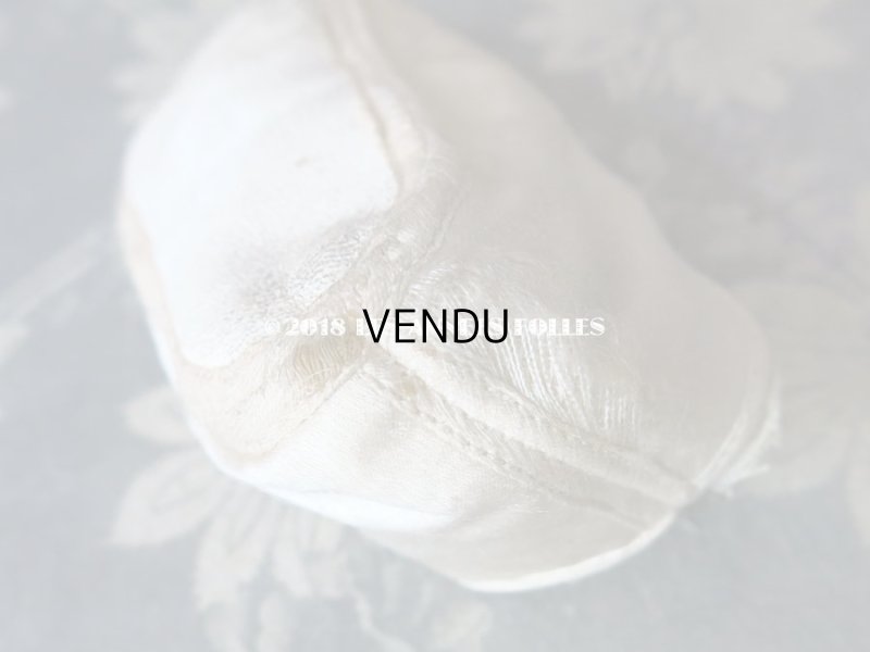 画像5: 1900年代 アンティーク ベビー用  手刺繍の花とリボンのガーランド オフホワイトのシルクサテン