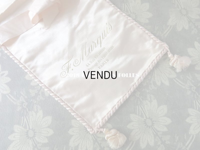 画像4: 未使用 1900年代 アンティーク 【 ショコラ・フランソワ・ マルキ 】　のお菓子袋  シルク製 - CHOCOLAT FRANCOIS MARQUIS PARIS -