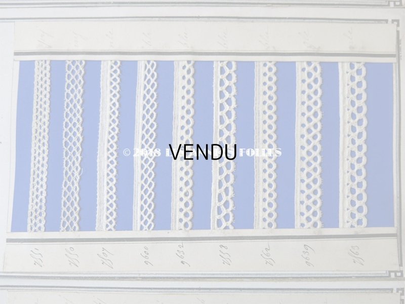 画像4: 1875年 アンティーク 手編みのレースのサンプル サンプラー 6枚綴り