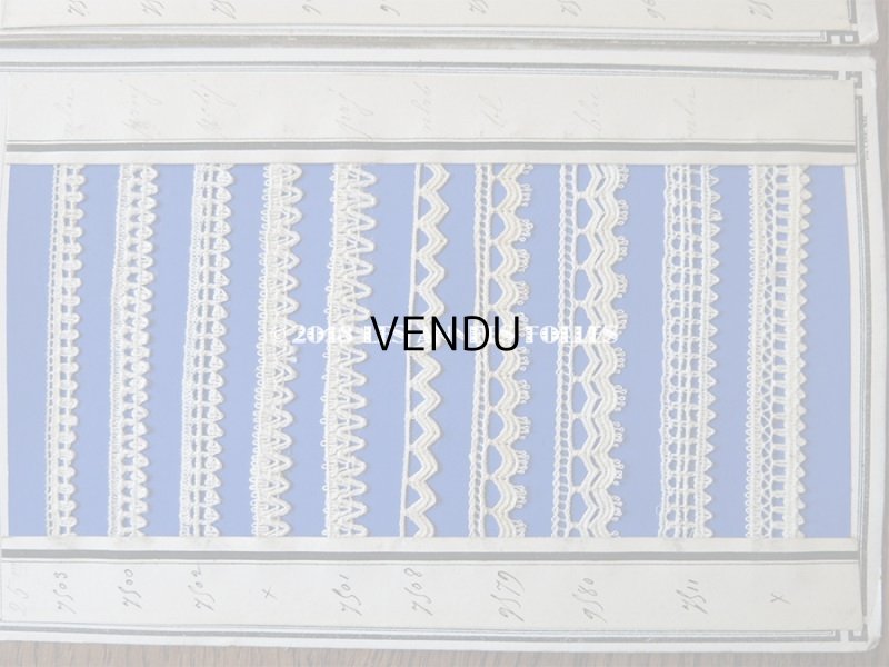 画像3: 1875年 アンティーク 手編みのレースのサンプル サンプラー 6枚綴り