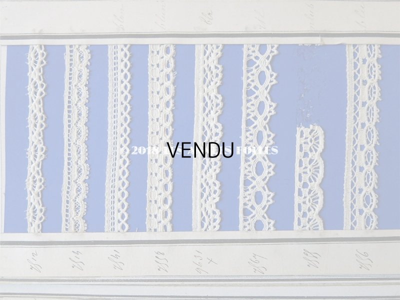 画像6: 1875年 アンティーク 手編みのレースのサンプル サンプラー 6枚綴り