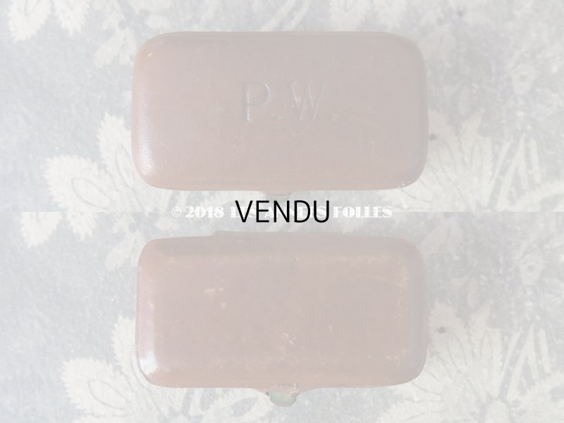 画像3: アンティーク 本革 ジュエリーボックス モノグラム 【P.W.】