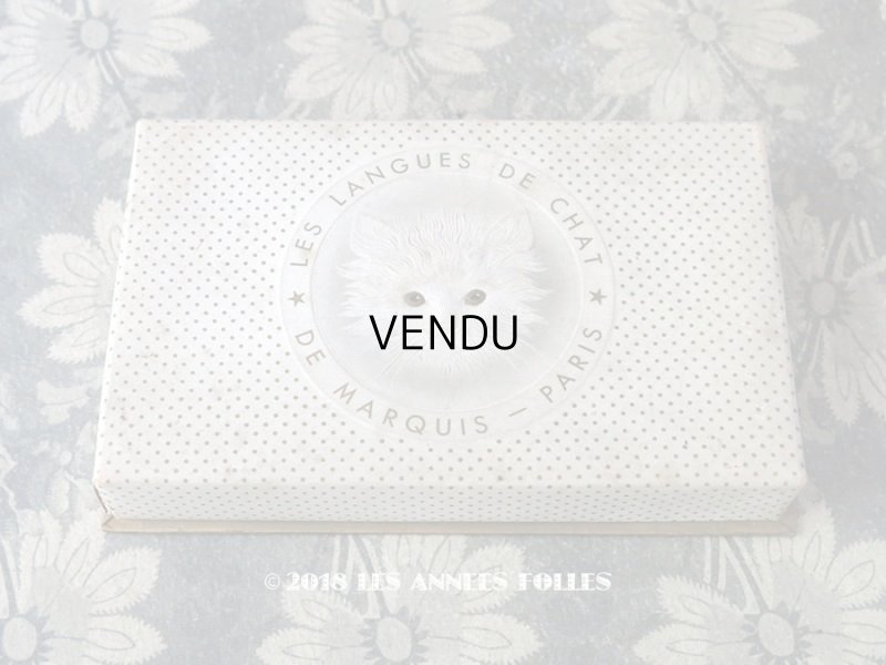 画像1: アンティーク 『ショコラ・フランソワ・ マルキ』　ラングドシャのお菓子箱  LES LANGUES DE CHAT - CHOCOLAT FRANCOIS MARQUIS PARIS -
