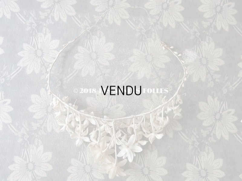 画像12: 1900年代 アンティーク ワックスフラワーのヘッドリース オレンジブロッサム ウェディング 結婚式 ティアラ