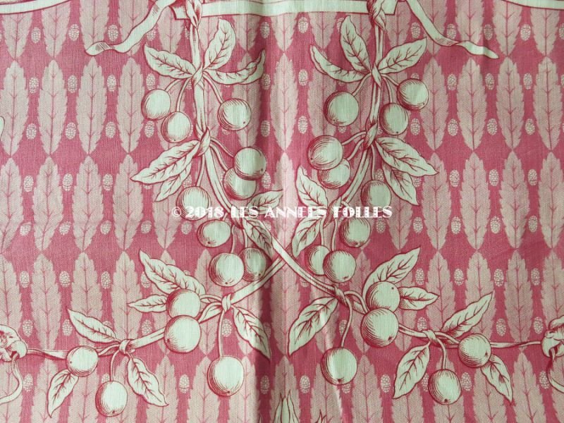 画像6: 未使用 1900年代 アンティーク 天使＆栗鼠＆蝶々 コットン製ファブリック  100×78cm