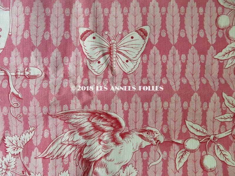 画像5: 未使用 1900年代 アンティーク 天使＆栗鼠＆蝶々 コットン製ファブリック  100×78cm