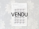 1900年代 アンティーク シルク製 くるみボタン 8mm パープルグレー PARIS ELEGANT
