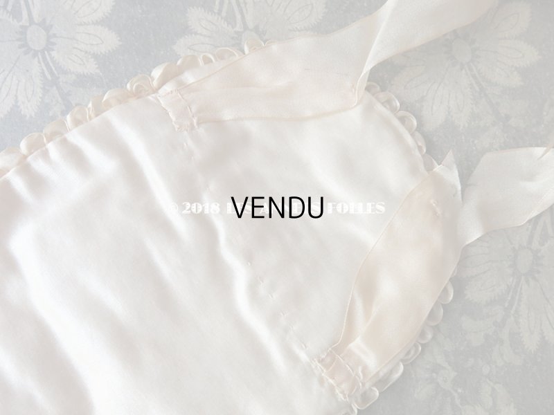 画像10: 1930年代 アンティーク 淡いピンクのフリル&薔薇 オモニエール&ボネのセット