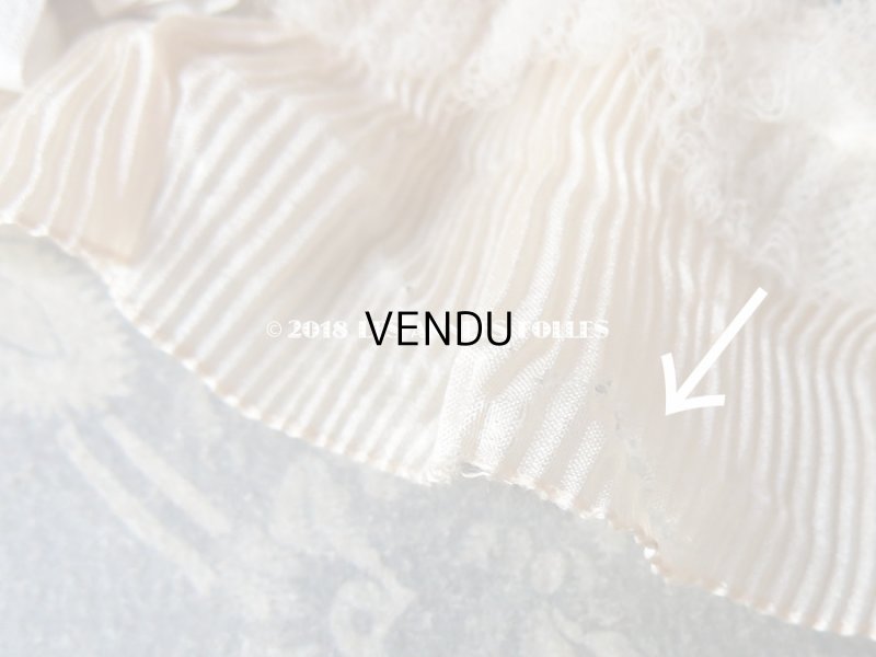 画像15: 1930年代 アンティーク 淡いピンクのフリル&薔薇 オモニエール&ボネのセット