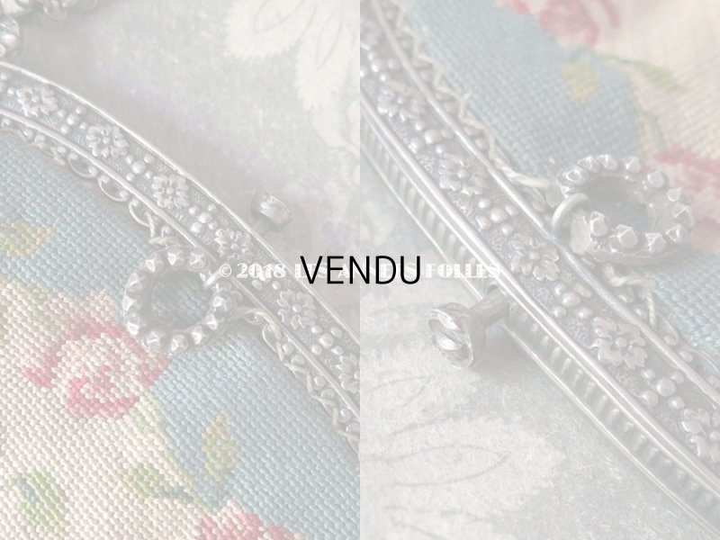 画像6: 19世紀末 アンティーク  オモニエール 薔薇模様 ニードルポイント シルバー製のフレーム