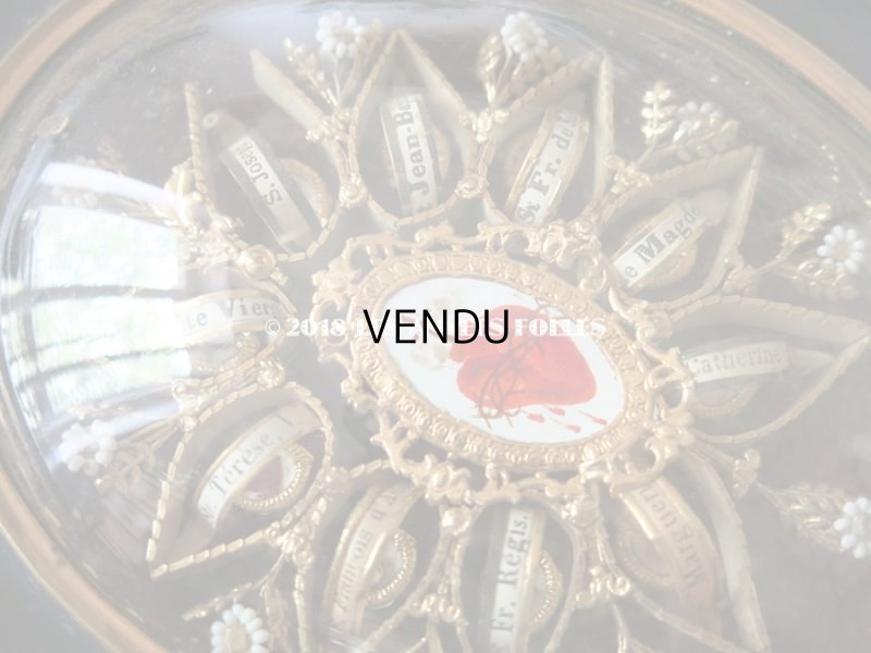 画像3: 19世紀 アンティーク ルリケール 聖遺物のガラスフレーム  聖人の遺品