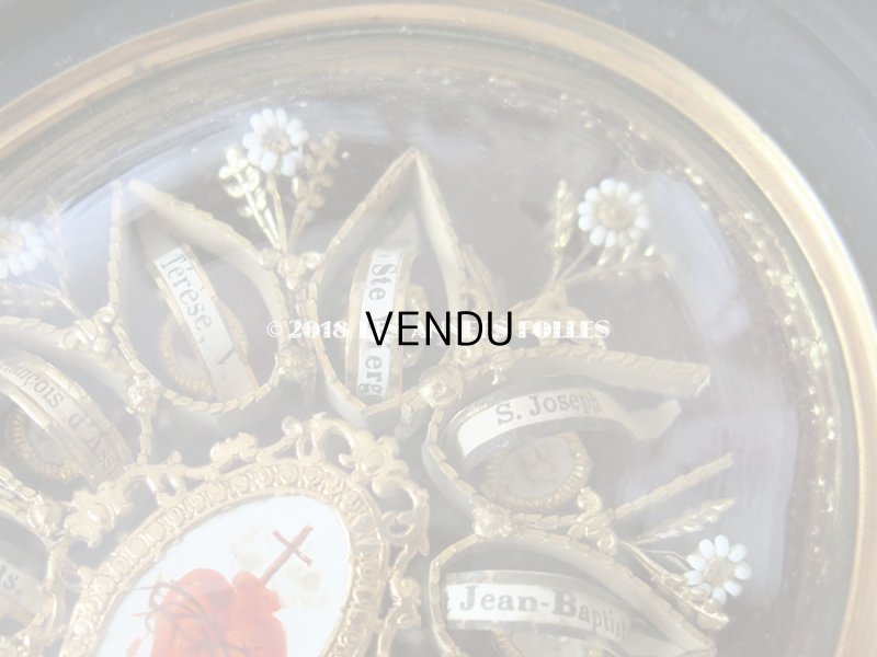 画像6: 19世紀 アンティーク ルリケール 聖遺物のガラスフレーム  聖人の遺品