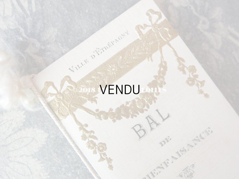 画像4: 1920年 アンティーク 舞踏会の手帳 薔薇とリボンのガーランド ペンシル付 CARNET DE BAL カルネ・ド・バル