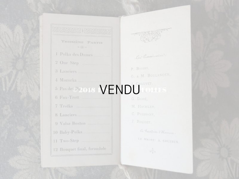 画像8: 1920年 アンティーク 舞踏会の手帳 薔薇とリボンのガーランド ペンシル付 CARNET DE BAL カルネ・ド・バル