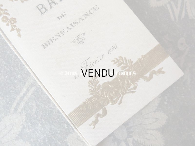 画像5: 1920年 アンティーク 舞踏会の手帳 薔薇とリボンのガーランド ペンシル付 CARNET DE BAL カルネ・ド・バル