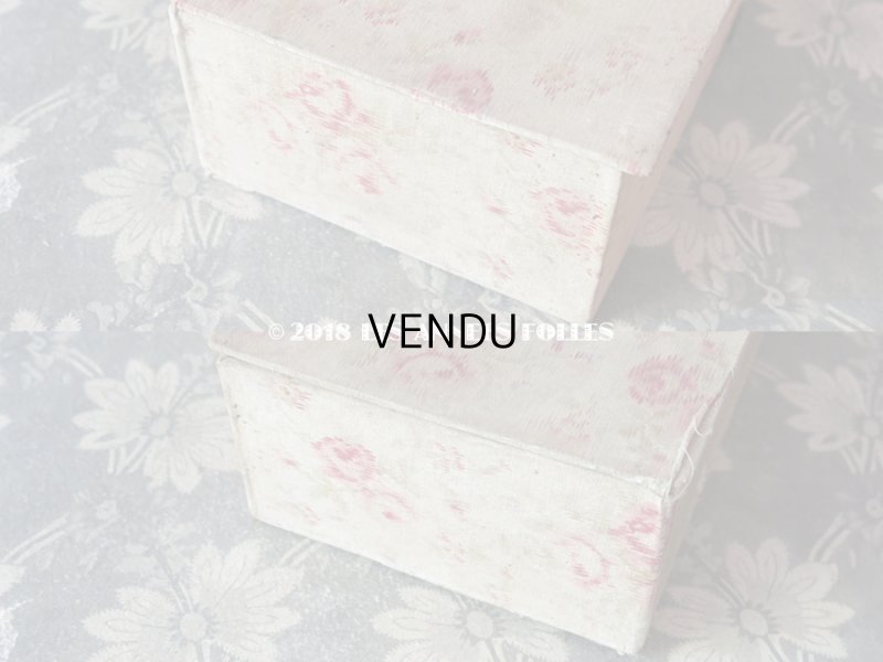 画像12: 1900年代 アンティーク カルトナージュチェスト  薔薇模様 ミラー付