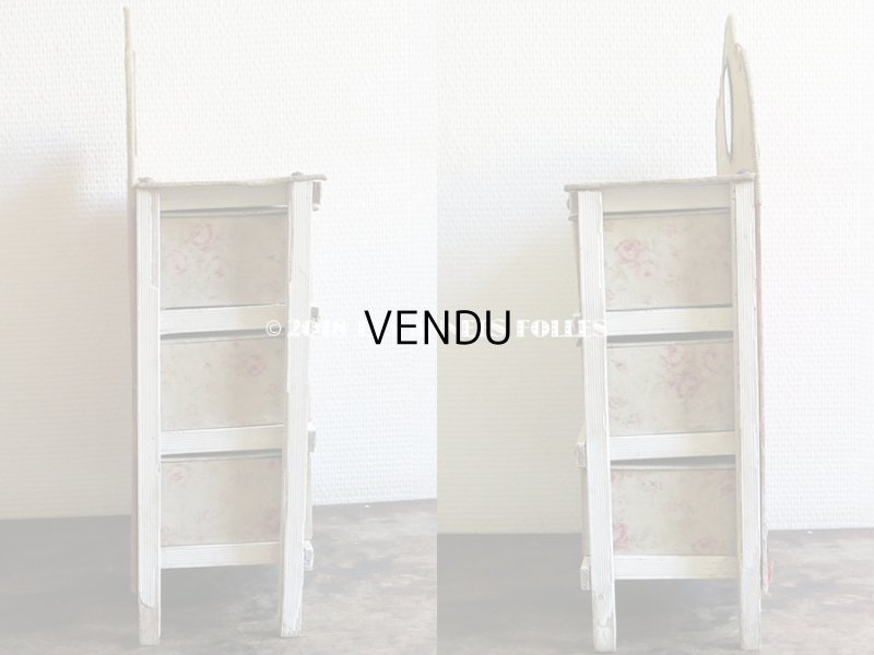 画像3: 1900年代 アンティーク カルトナージュチェスト  薔薇模様 ミラー付