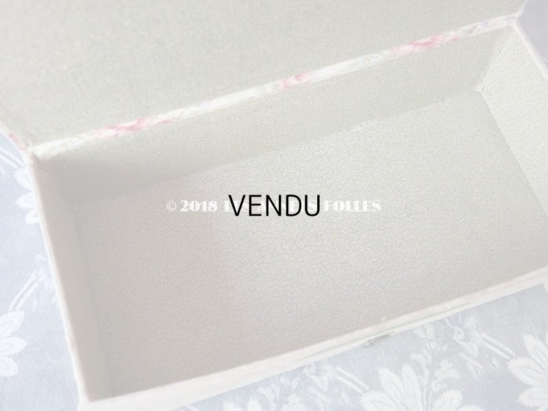 画像13: 1900年代 アンティーク カルトナージュチェスト  薔薇模様 ミラー付