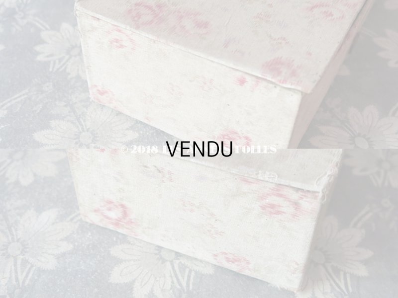 画像18: 1900年代 アンティーク カルトナージュチェスト  薔薇模様 ミラー付