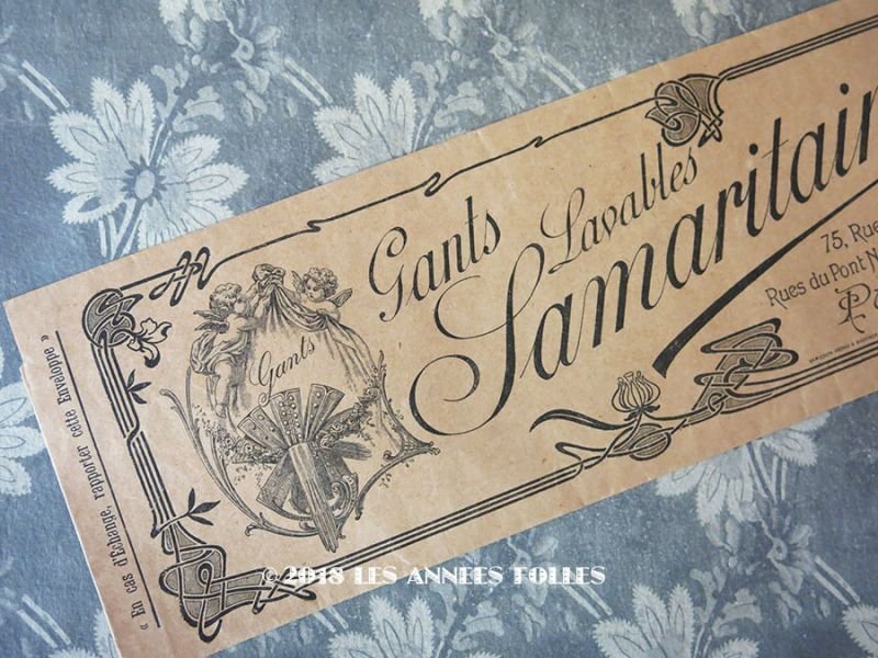 画像1: 1900年代 アンティーク グローブ用 天使の紙袋 GANTS LAVABLES SAMARITAINE - GRANDS MAGASINS DE LA SAMARITAINE -