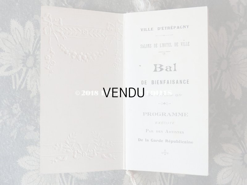 画像6: 1920年 アンティーク 舞踏会の手帳 薔薇とリボンのガーランド ペンシル付 CARNET DE BAL カルネ・ド・バル