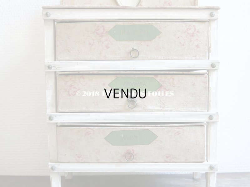 画像6: 1900年代 アンティーク カルトナージュチェスト  薔薇模様 ミラー付