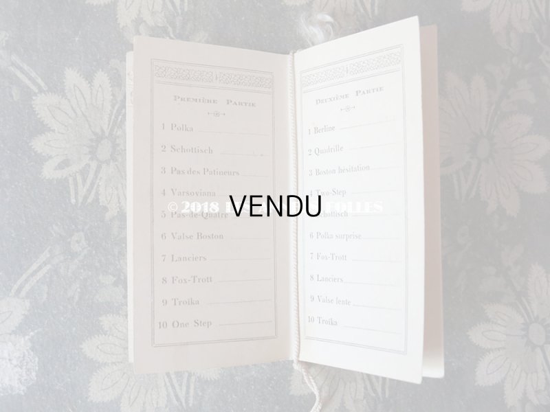 画像7: 1920年 アンティーク 舞踏会の手帳 薔薇とリボンのガーランド ペンシル付 CARNET DE BAL カルネ・ド・バル